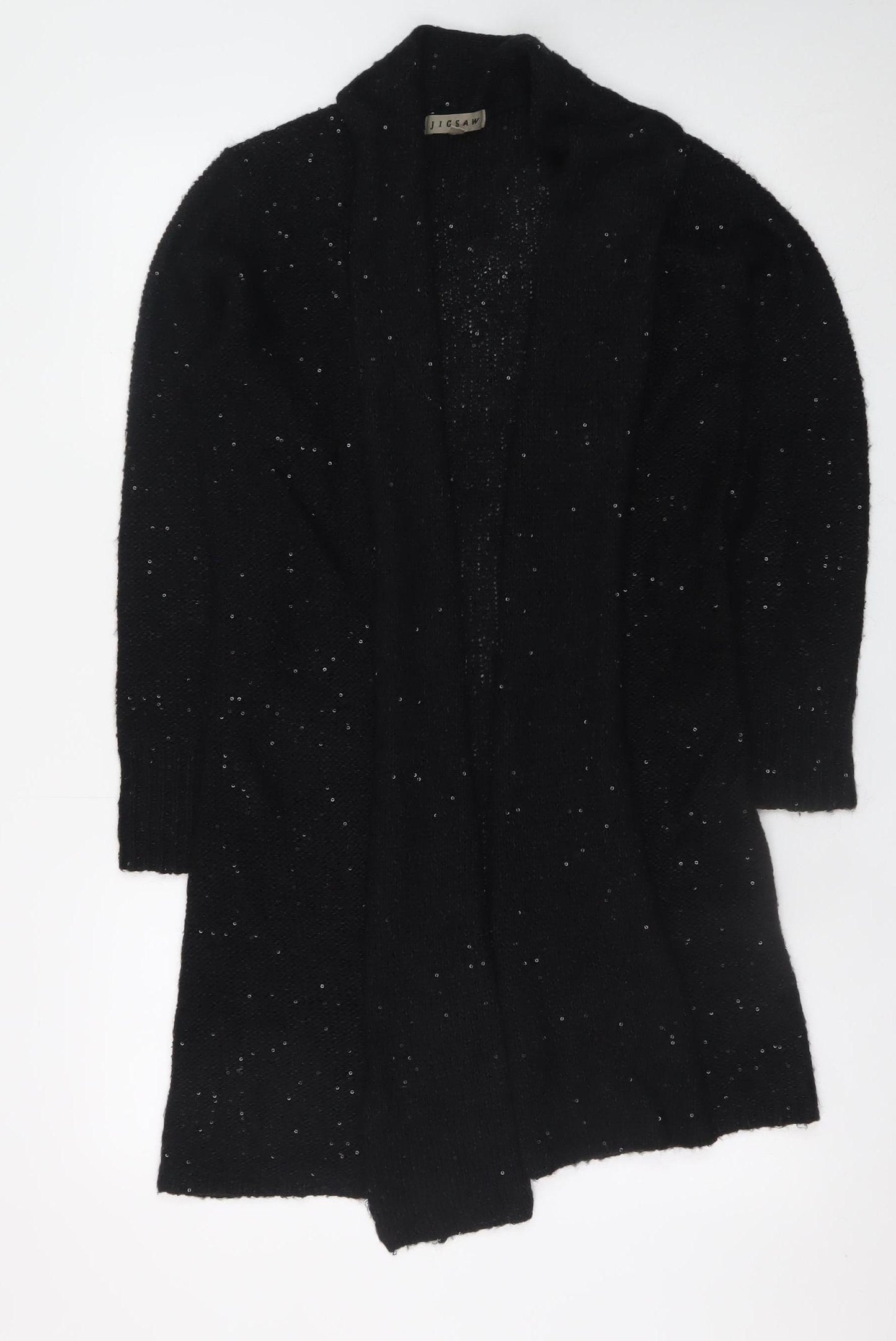 Jigsaw Women's Black Sequin Knit Long Sleeve Cardigan Size S