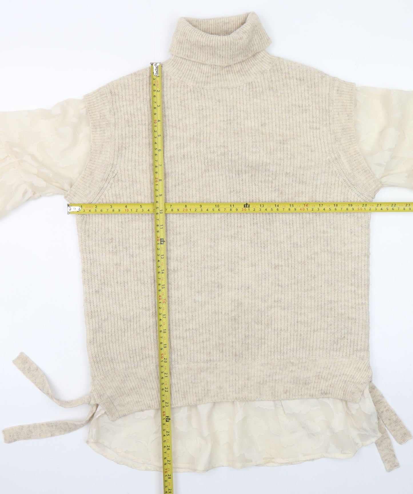 Next Women Beige Roll Neck Knit Jumper Medium