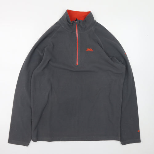 Trespass Men's Grey Fleece 1/4 Zip Pullover Sweatshirt Size M