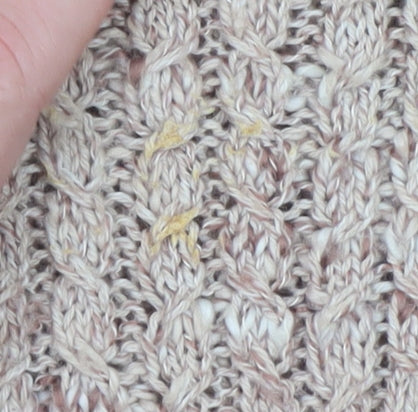 Fat Face Women Beige Knit Jumper Dress Size 8 Long Sleeve Casual Wool Blend