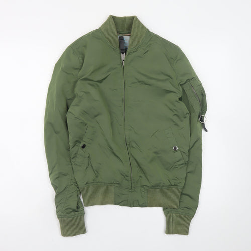 Alpha Industries Men's Green Bomber Jacket Size S Military Style