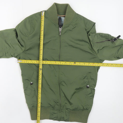 Alpha Industries Men's Green Bomber Jacket Size S Military Style