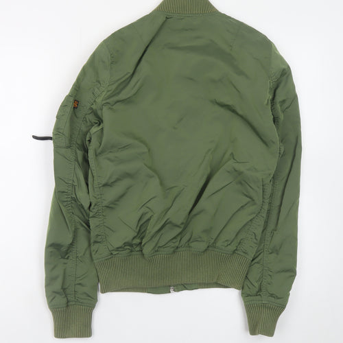 Alpha Industries Men's Green Bomber Jacket Size S Military Style