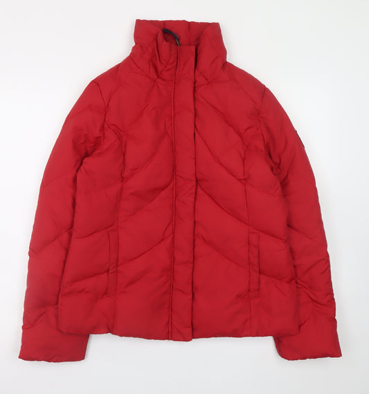 Tommy Hilfiger Men’s Red Puffer Jacket M Winter Nylon Down