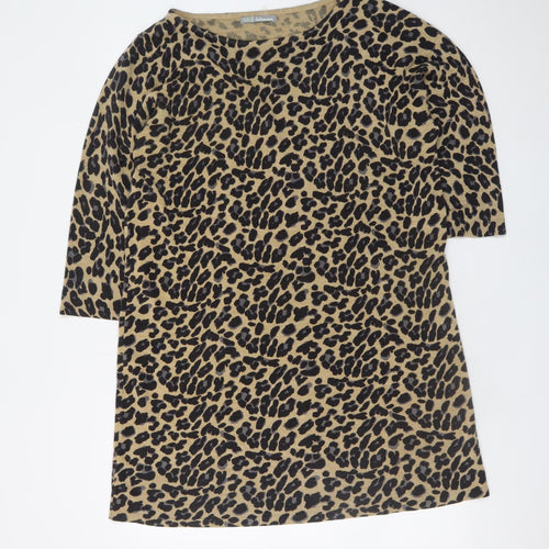 Marks and Spencer Women Brown Animal Print Shift Dress Size 22
