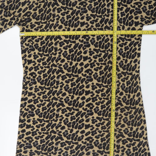 Marks and Spencer Women Brown Animal Print Shift Dress Size 22