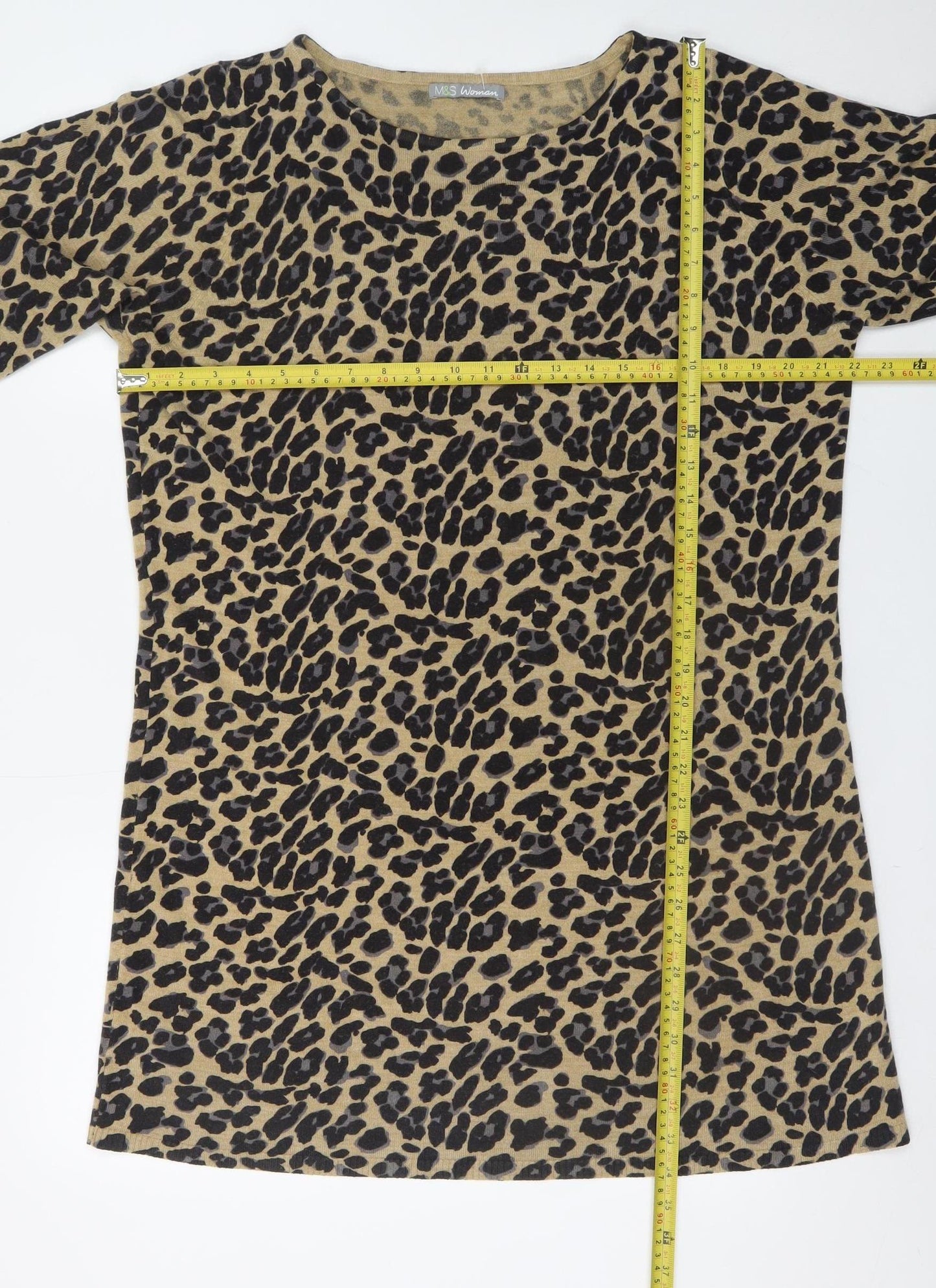 Marks and Spencer Women Brown Animal Print Shift Dress Size 22