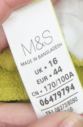 Marks and Spencer Womens Green Fleece Full Zip Jacket Size 16