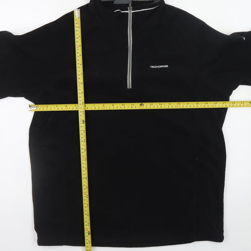 Craghoppers Men’s Black Fleece 1/4 Zip Pullover Sweatshirt Size L