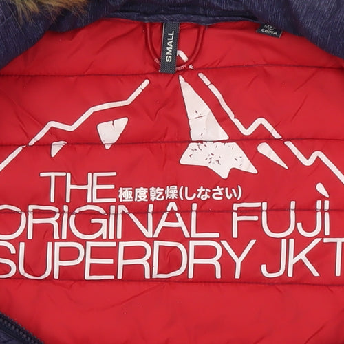 Superdry Womens Blue Hooded Fuji Puffer Jacket Small