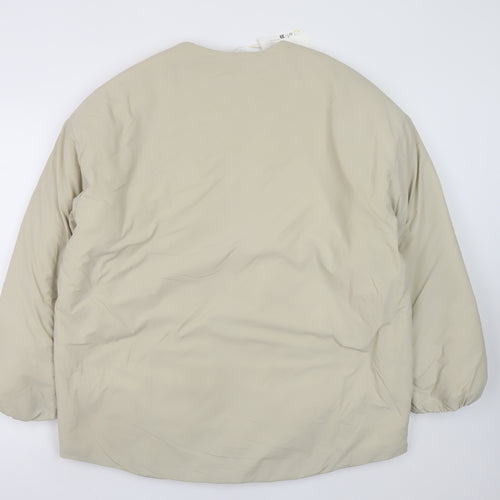 Marks and Spencer Men's Beige Puffer Jacket M Full Zip Mid-Length