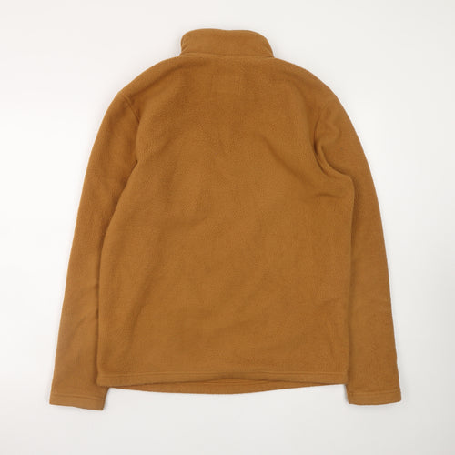 Marks and Spencer Men's Brown Fleece 1/4 Zip Pullover Sweatshirt S