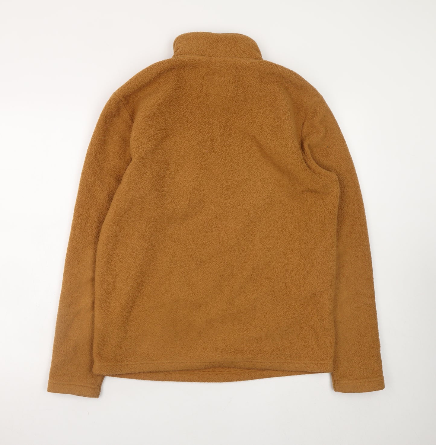 Marks and Spencer Men's Brown Fleece 1/4 Zip Pullover Sweatshirt S