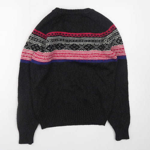 SuperDry Women's Black Fair Isle Wool Blend Jumper M