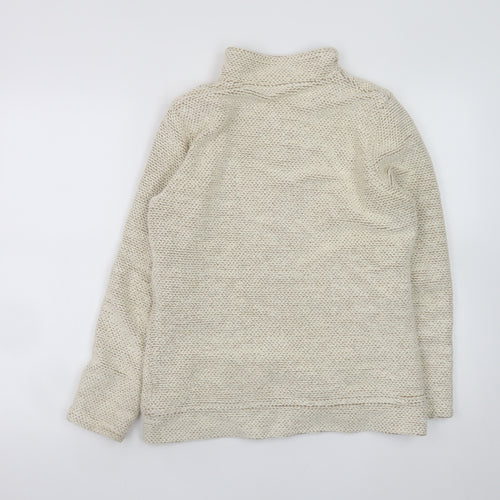 Weird Fish Women Beige Cotton Blend Full Zip Knit Jacket Size 12