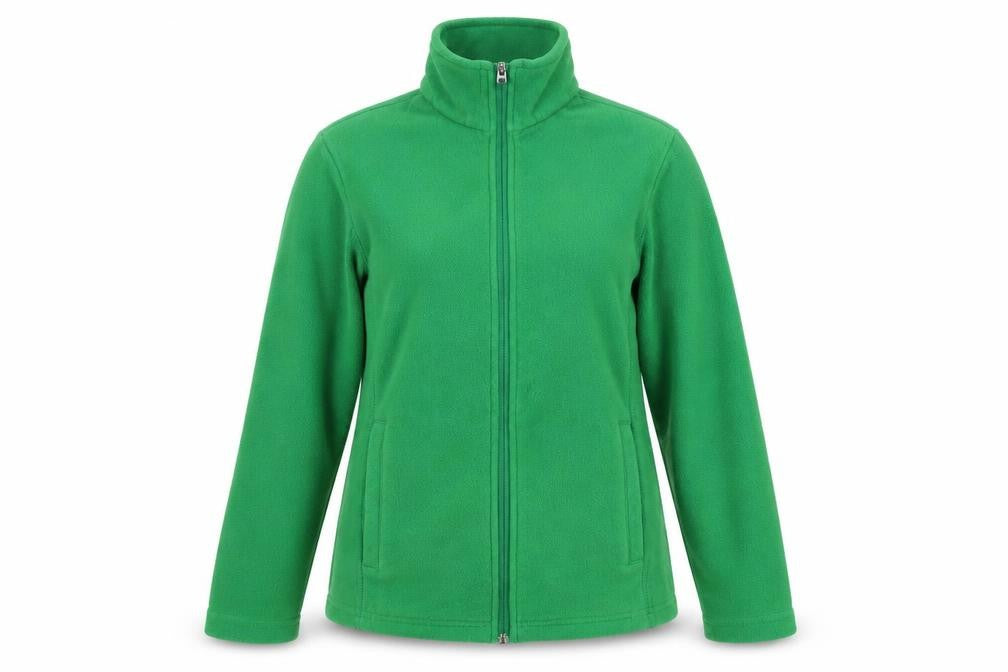 Front view of Lands' End Women's Green XS Fleece Full Zip Jacket