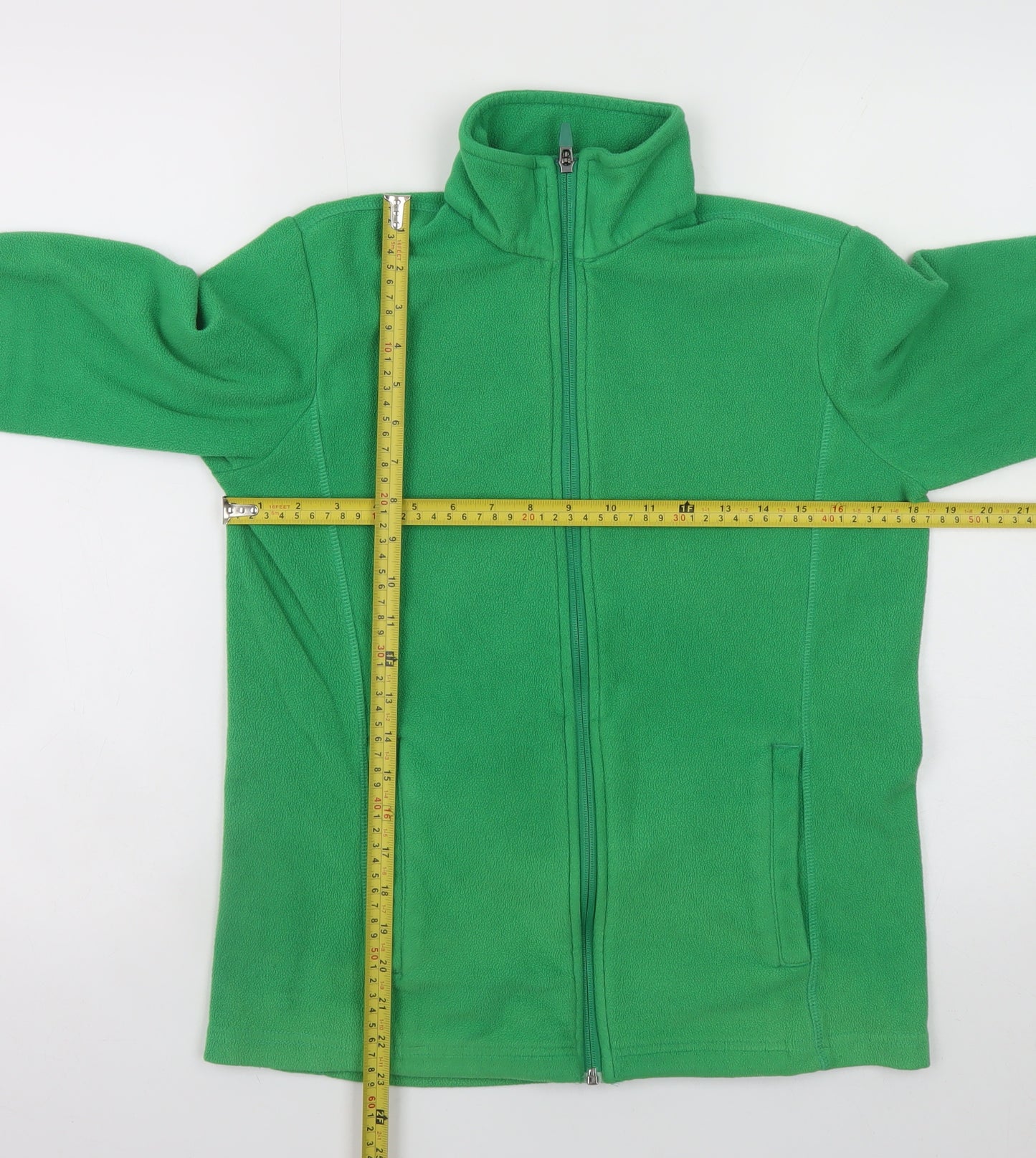 Lands' End Women's Green XS Fleece Full Zip Jacket