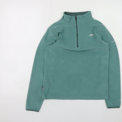 Trespass Girls Green Fleece 1/2 Zip Pullover Sweatshirt 11-12 Years