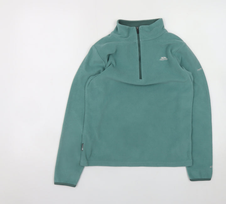 Trespass Girls Green Fleece 1/2 Zip Pullover Sweatshirt 11-12 Years
