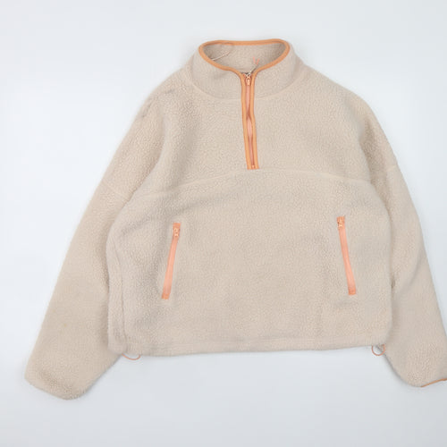 Dunnes Stores Women’s Beige Fleece Half Zip Jacket Size 14