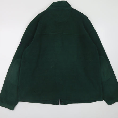 Maine New England Men Green Fleece Full Zip Jacket M Polyester