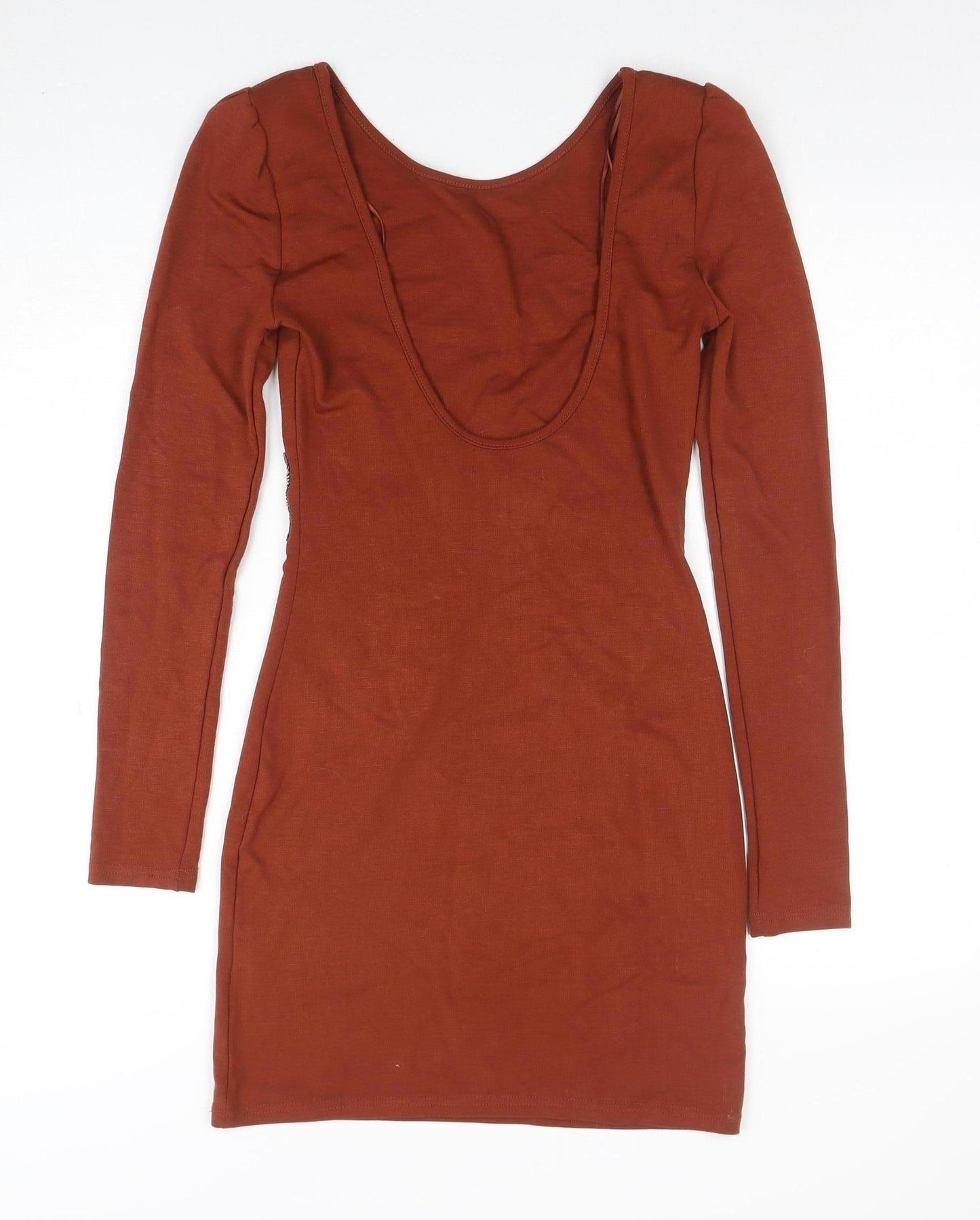 Goldie London Women's Brown Long Sleeve Bodycon Dress Size S