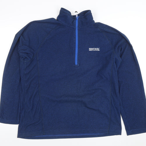 Regatta Mens Blue 1/4 Zip Fleece Pullover Sweatshirt L
