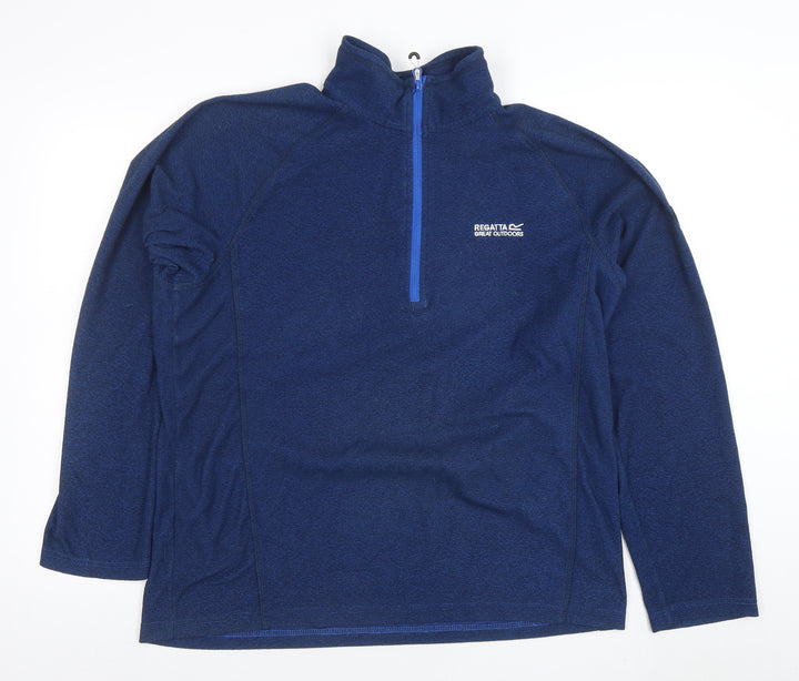 Regatta Mens Blue 1/4 Zip Fleece Pullover Sweatshirt L