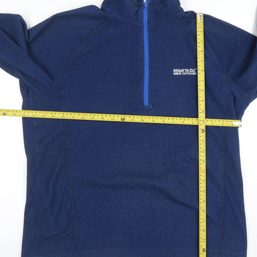Regatta Mens Blue 1/4 Zip Fleece Pullover Sweatshirt L