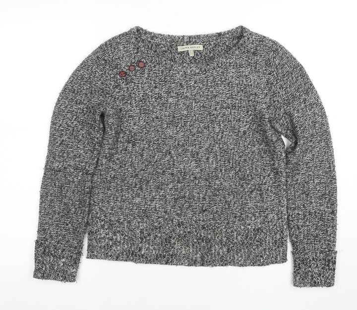 Laura Ashley Womens Grey Size 10 Knit Long Sleeve Pullover Jumper