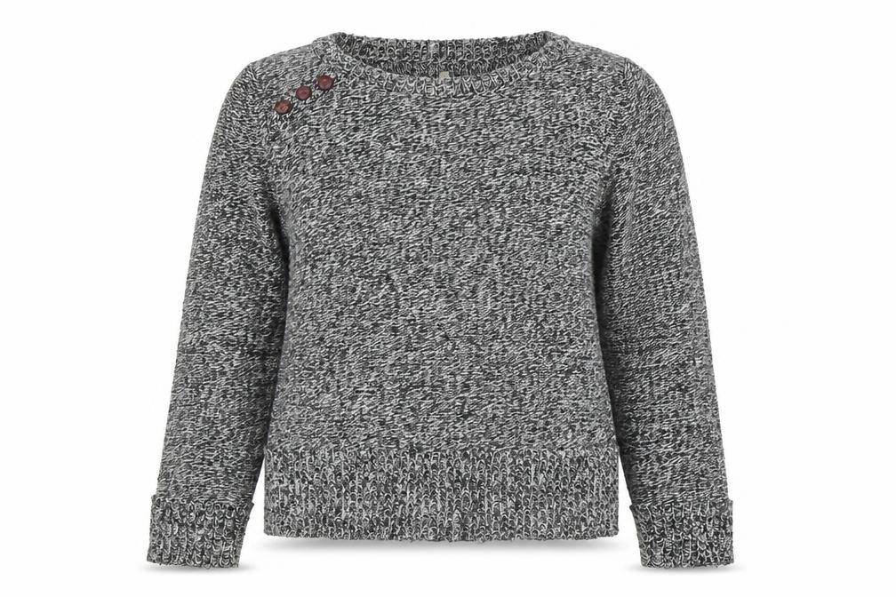 Front view of Laura Ashley women’s grey, size UK 10, knit long sleeve jumper