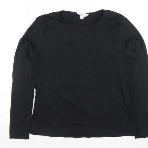 Marks and Spencer Womens Black Long Sleeve Cotton Stretch T-Shirt Size 16