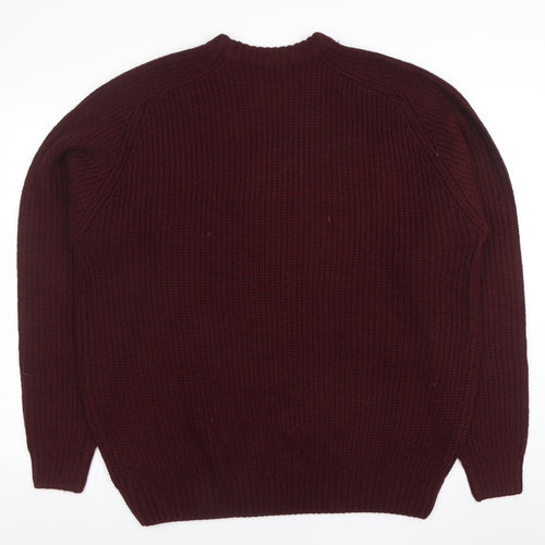 R.G. Field Men's Red Acrylic Knit XL Crew Neck Jumper