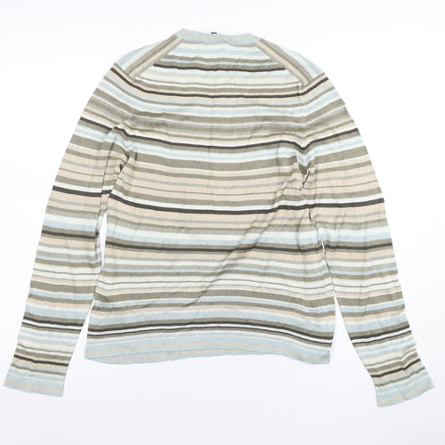 Jaeger Women's Multicoloured Striped Cotton Jumper Size M
