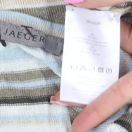 Jaeger Women's Multicoloured Striped Cotton Jumper Size M