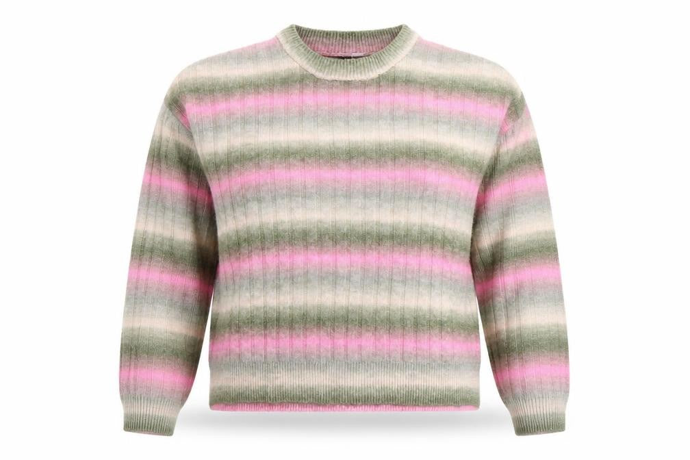 Front view of Divided by H&M Women's Multicoloured Striped Crew Neck Jumper, size 12