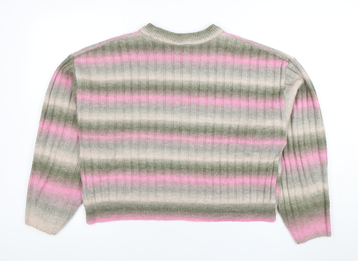 Divided by H&M Women's Multicoloured Striped Crew Neck Jumper Size 12