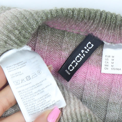 Divided by H&M Women's Multicoloured Striped Crew Neck Jumper Size 12
