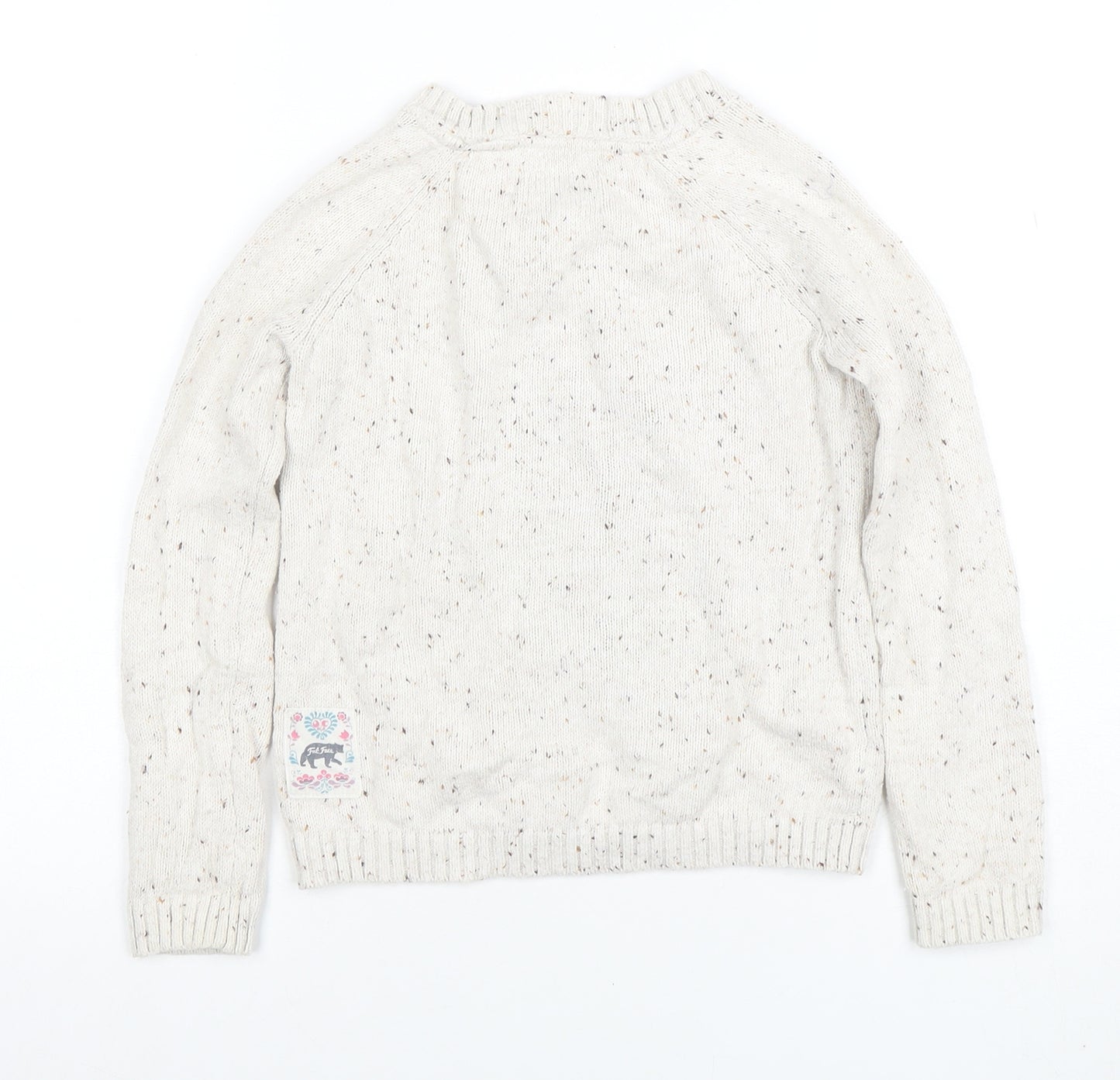 FatFace Boys Beige Penguin Crew Neck Cotton Jumper 6-7 Years Winter Knit