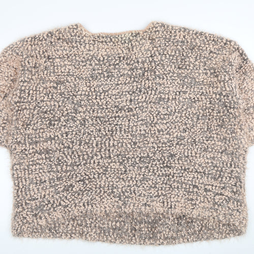 Joanna Hope Womens Beige Chunky Knit Short Sleeve Pullover Jumper Size 18