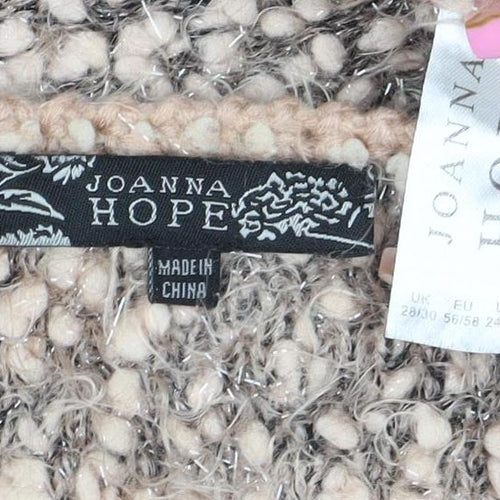 Joanna Hope Womens Beige Chunky Knit Short Sleeve Pullover Jumper Size 18