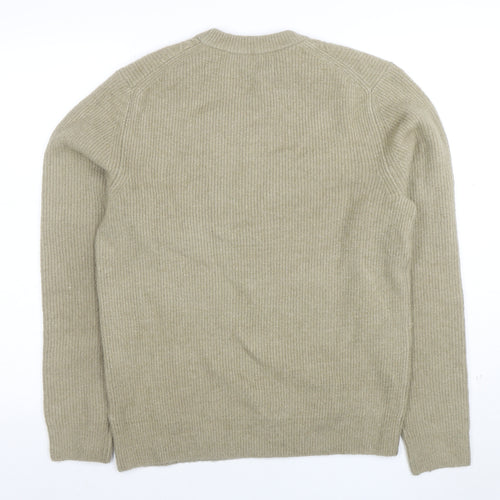 Marks and Spencer Men's Beige Wool Blend Cable Knit Jumper M Regular