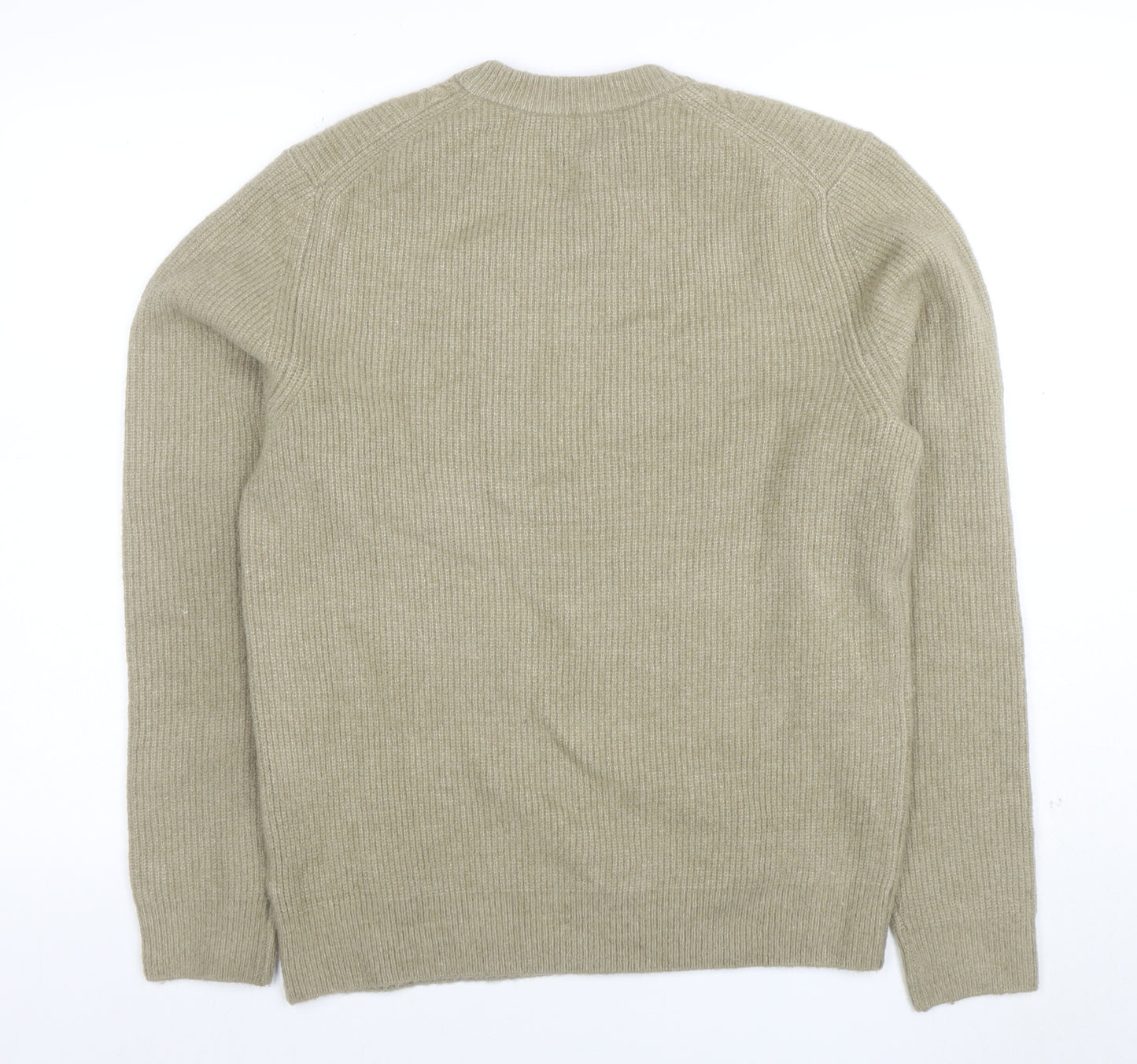 Marks and Spencer Men's Beige Wool Blend Cable Knit Jumper M Regular