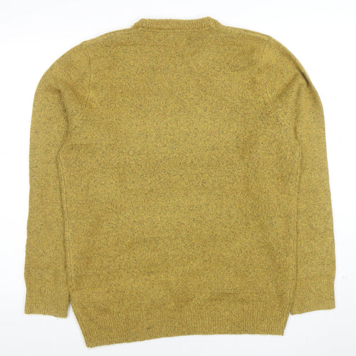 Marks and Spencer Mens Green Wool Blend Crew Neck Jumper L