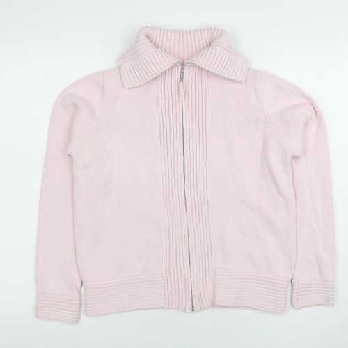 Marks and Spencer Women’s Pink Full Zip Collared Jumper Size 14