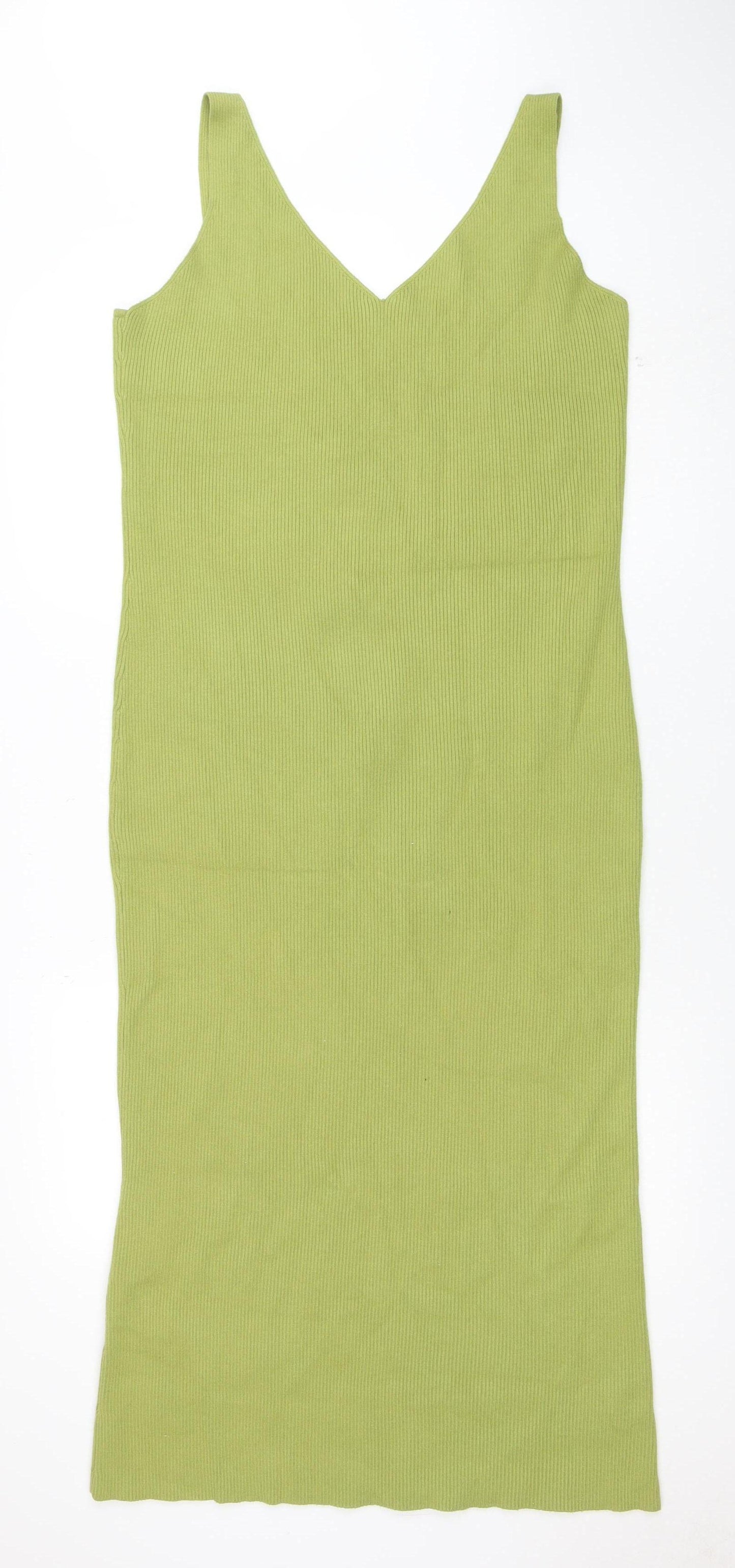 Pretty Lavish Women’s Green Sleeveless Bodycon Midi Dress L