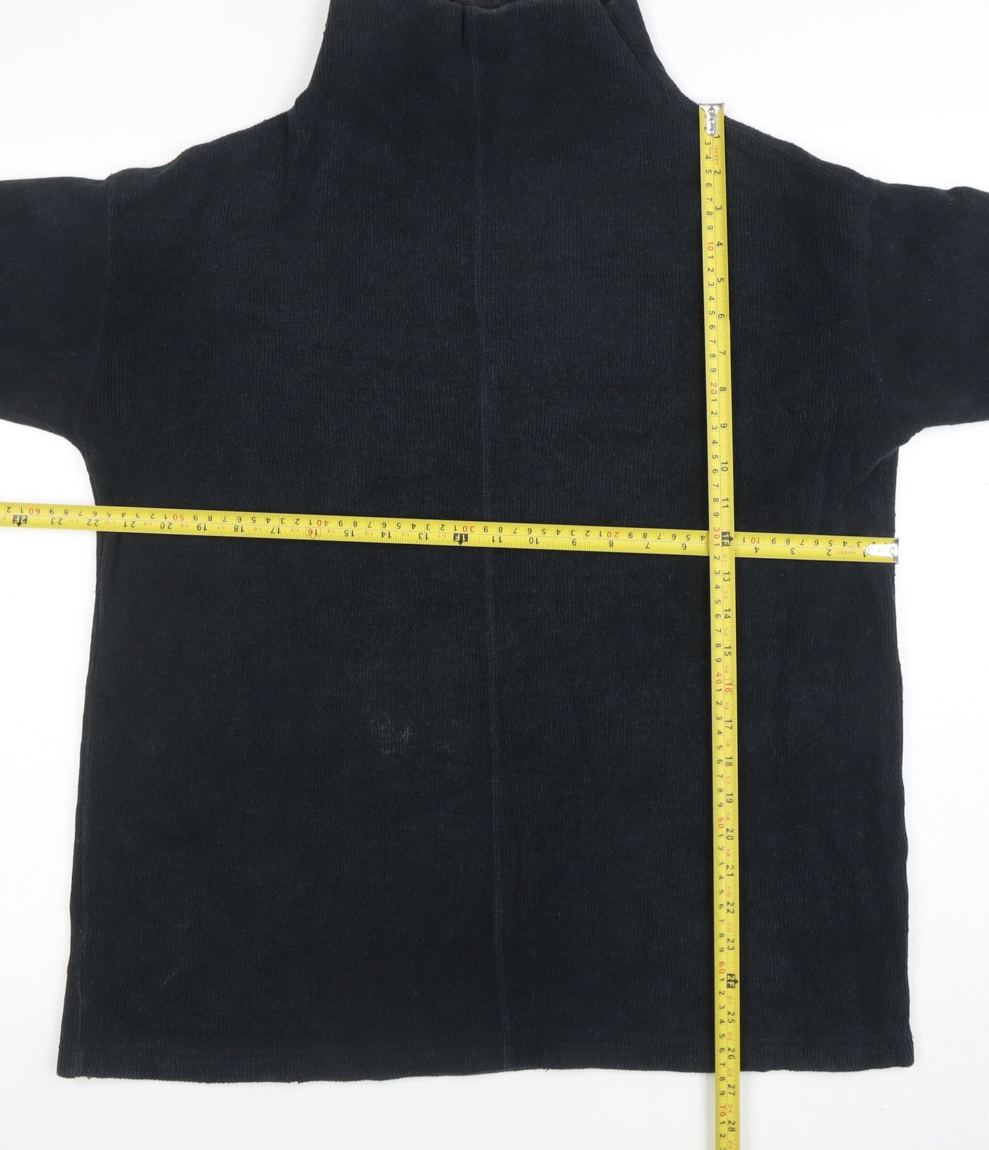 DKNY Jeans Men’s Black High Neck Cotton Pullover Jumper S