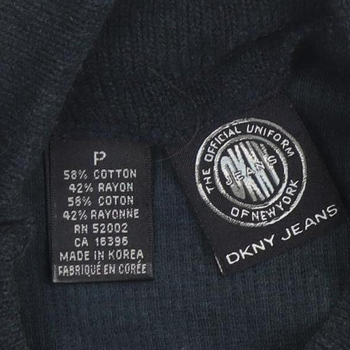 DKNY Jeans Men’s Black High Neck Cotton Pullover Jumper S