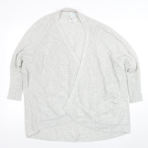 Faithful and True Womens Grey Chunky Knit Long Sleeve Cardigan Size 12