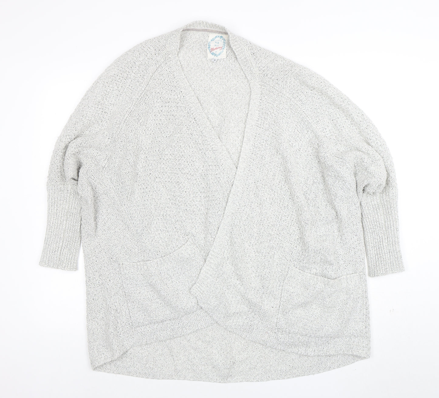 Faithful and True Womens Grey Chunky Knit Long Sleeve Cardigan Size 12